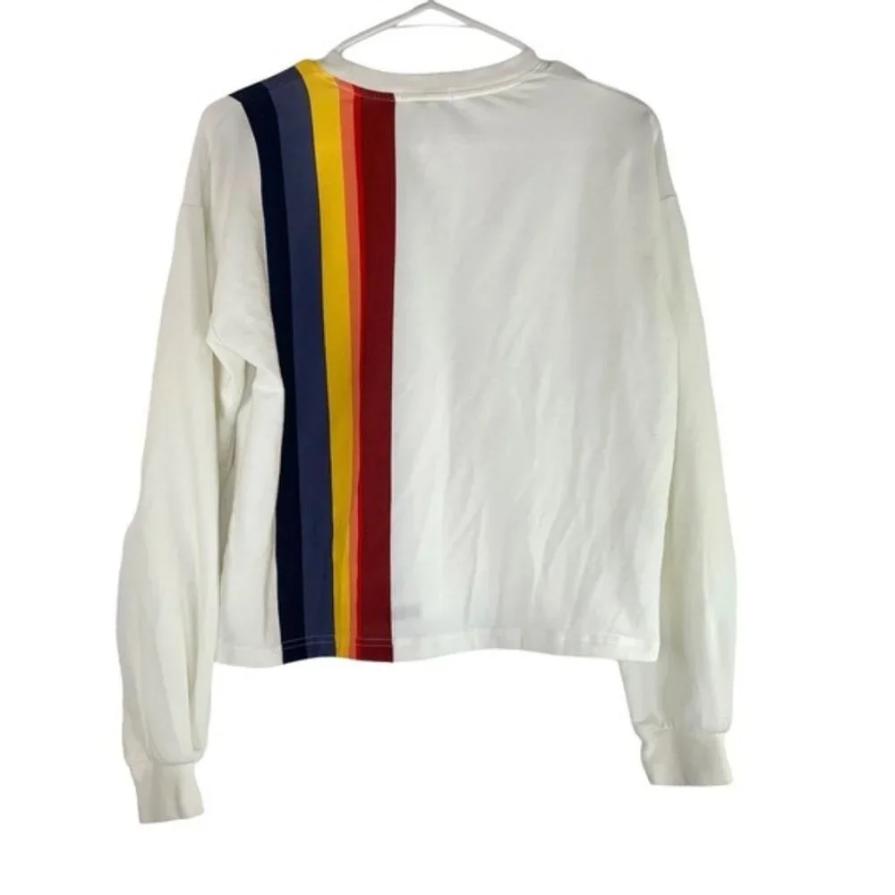 Marine Layer Rainbow Pullover White Crewneck Sweater - Picture 6 of 6